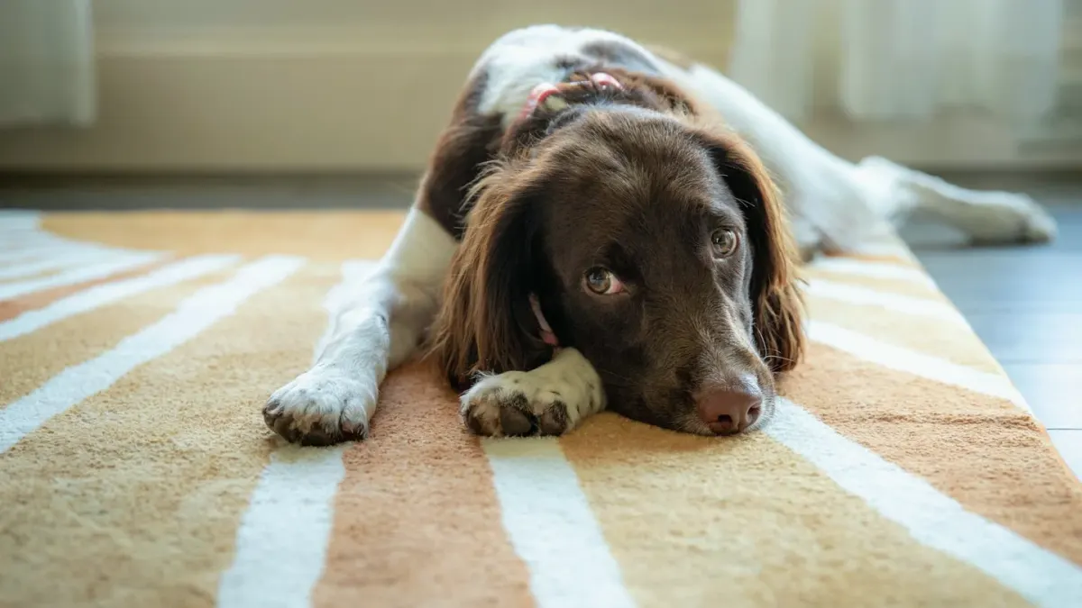 Dog resting at home